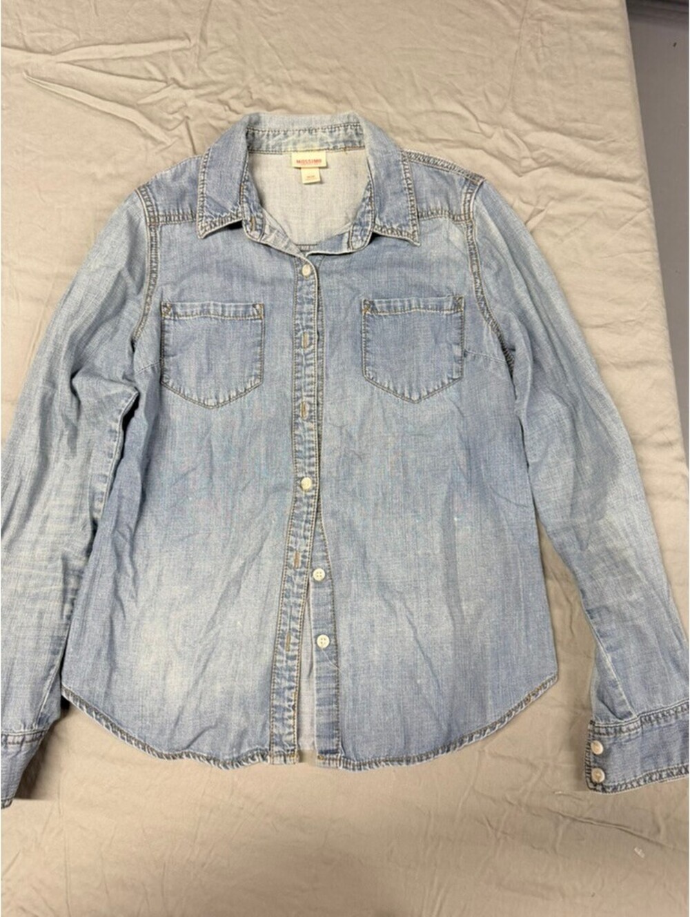 Mossimo Supply Co Womens Medium Denim Button Down Shirt